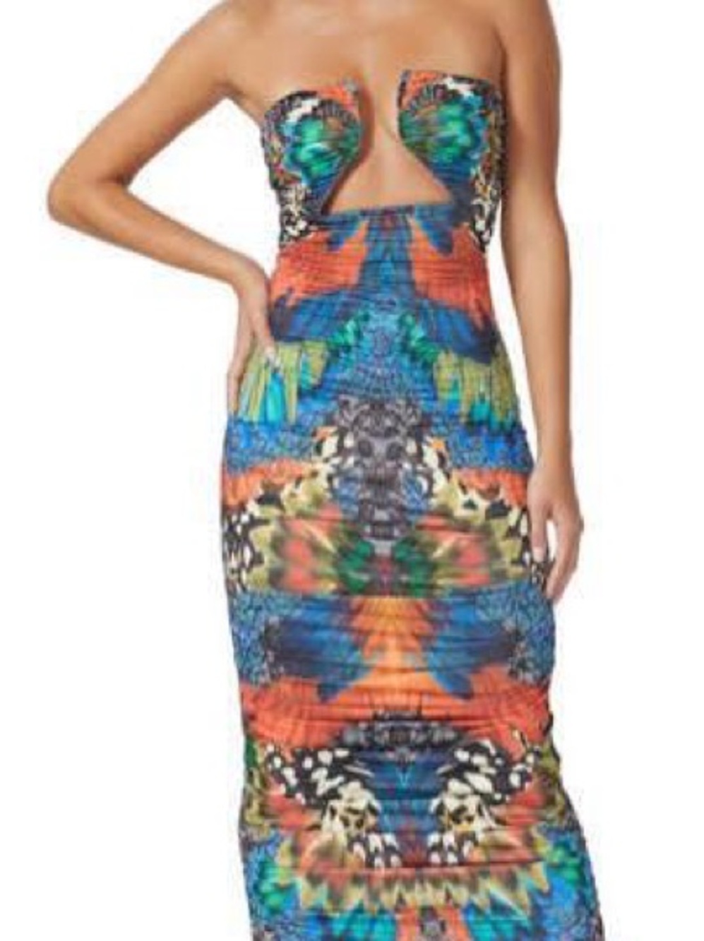 AFRM Strapless Cutout Maxi Dress in Multicolor Tribal Print